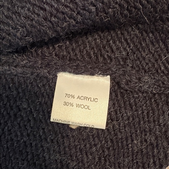 Berretti Charcoal Gray Acrylic Wool Blend Long Open Front Cardigan Size L - Picture 4 of 12